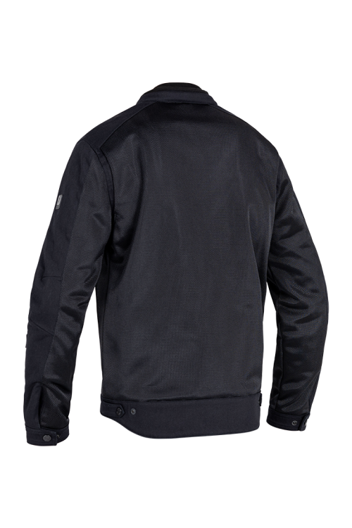 Studio back view of the John Doe Aero Mesh Jacket in black – lightweight AAA rated mesh motorcycle jacket