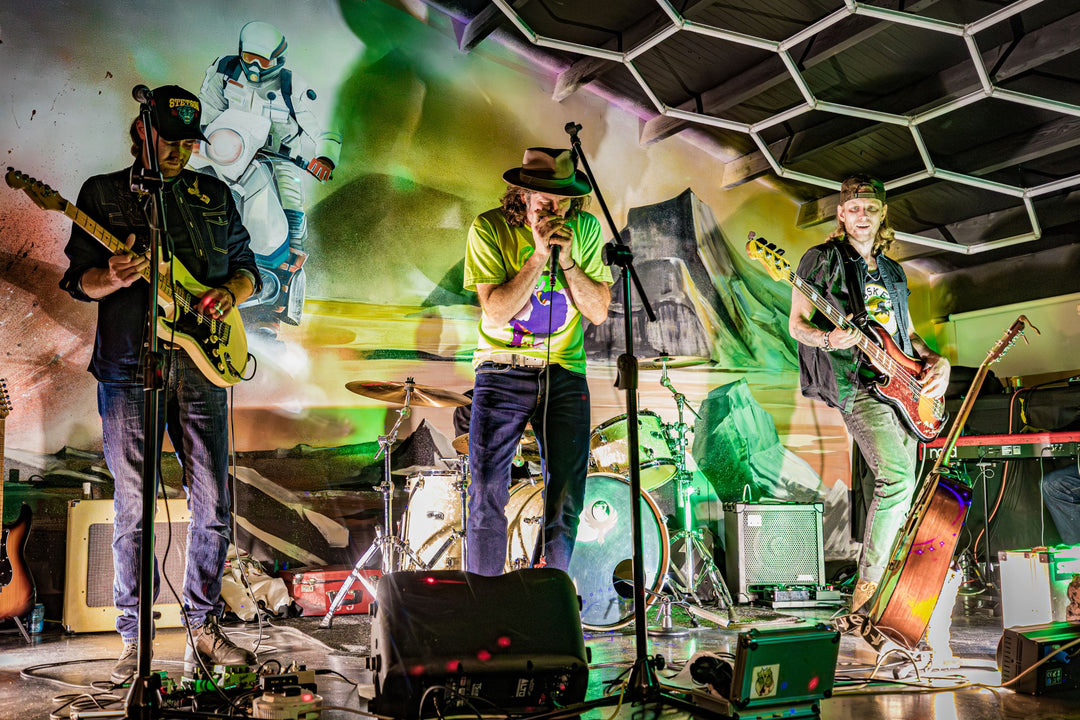 Lead singer performing with the Blues Chapter band at the Machinehead Moto 1 Big Bash