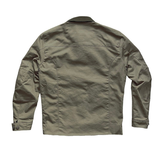 Age Of Glory Craftsman Jacket in Olive Back View, Seams and Cord Collar