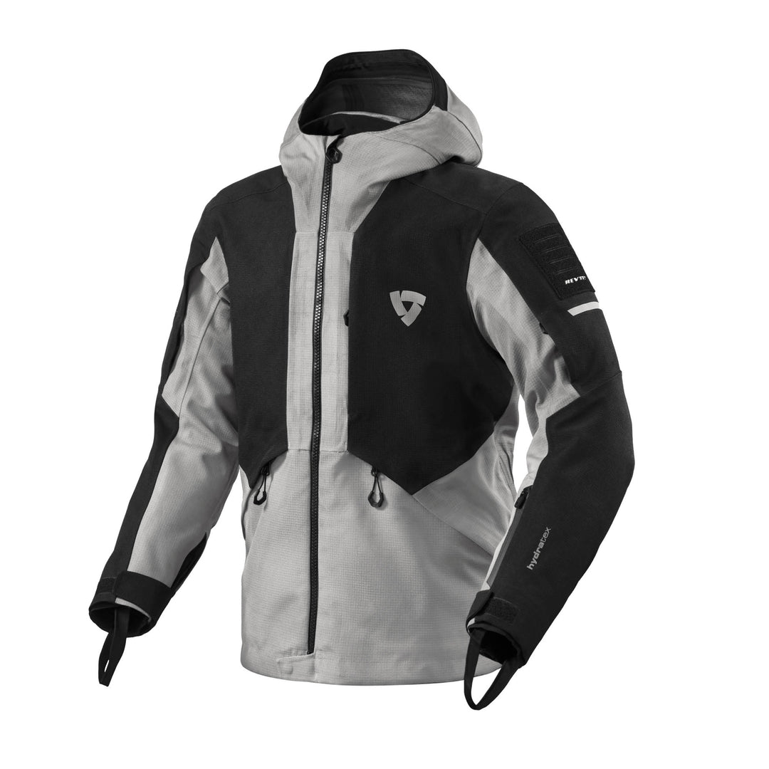 Front view of REV’IT! Tectonic H2O Jacket, Black- Light grey