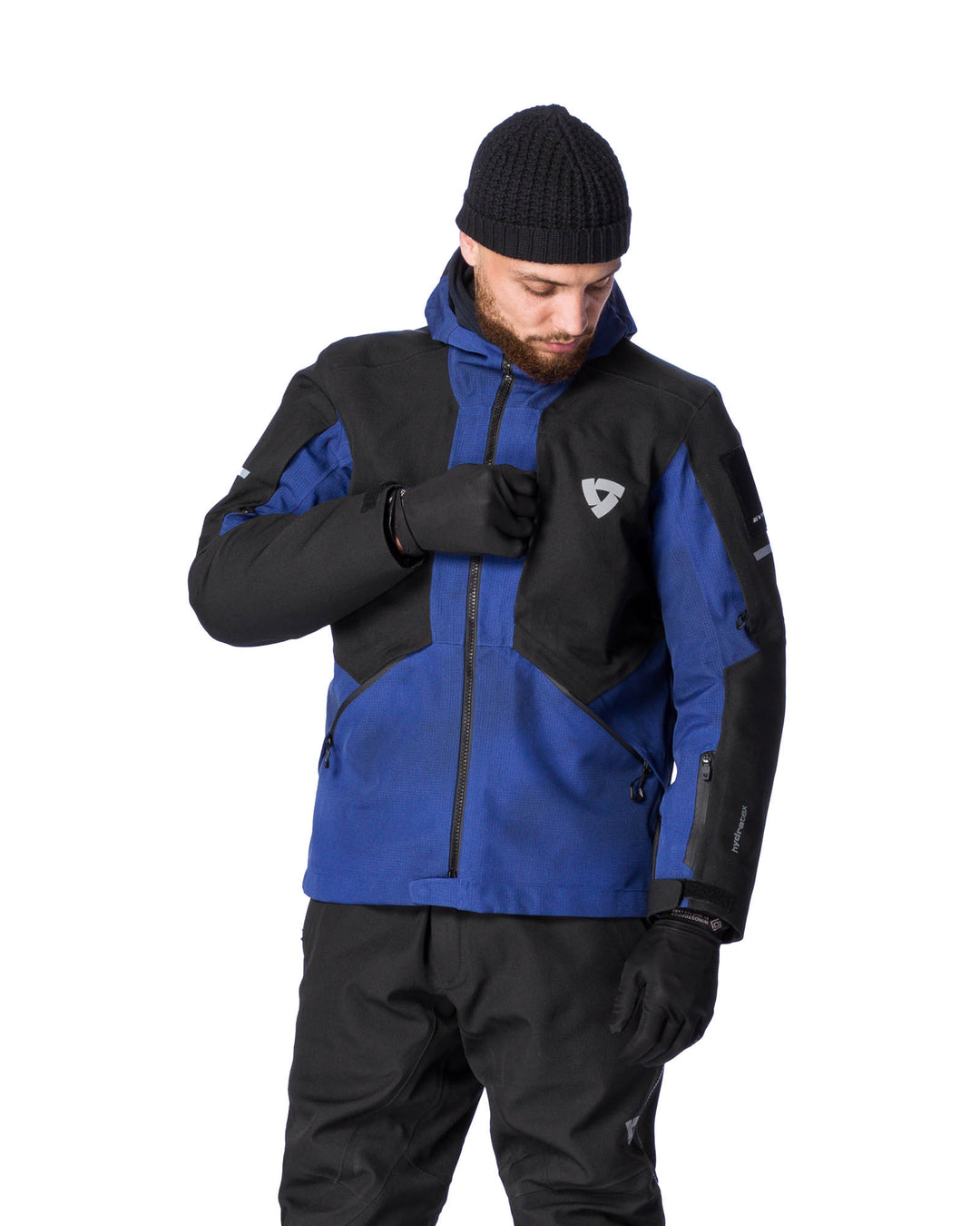 Model wearing REV’IT! Tectonic H2O Jacket, Dark blue - Black