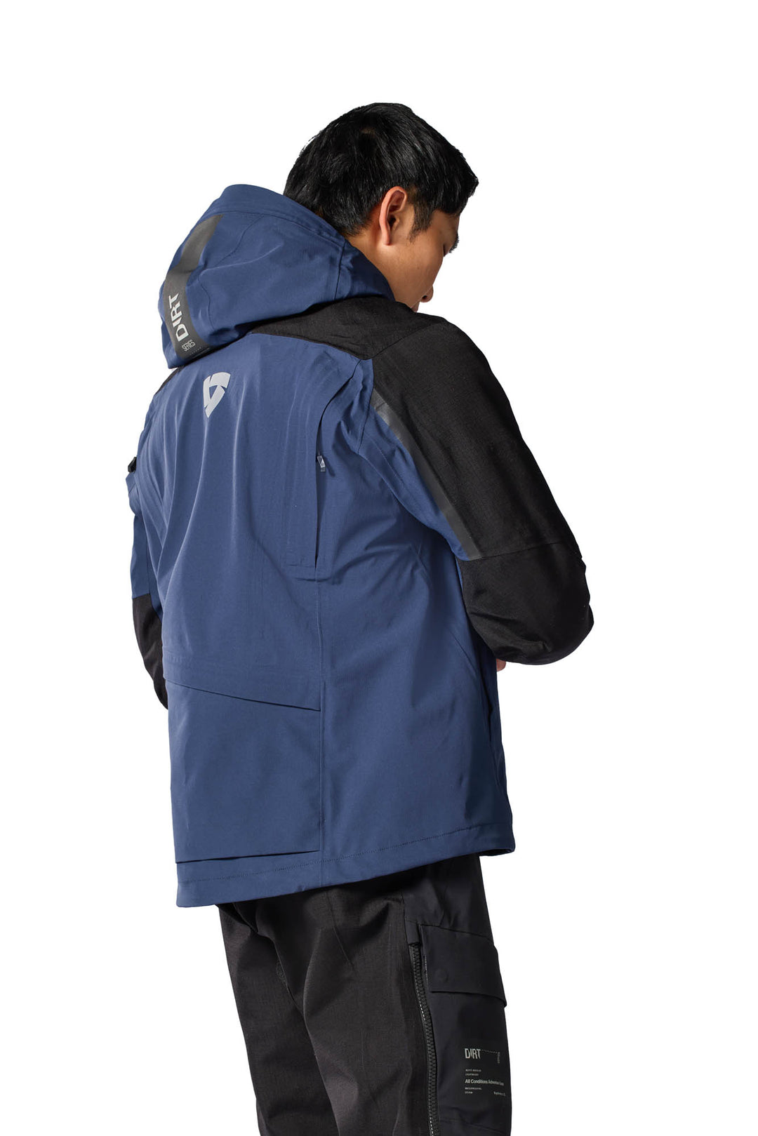 Model wearing REV’IT! Component 3 H2O Jacket, Right three-quarter view