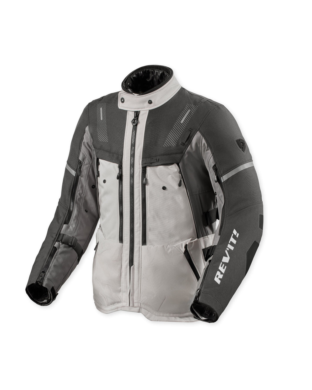 Front view of REV’IT! Sand 5 H2O Jacket, Silver Anthracite