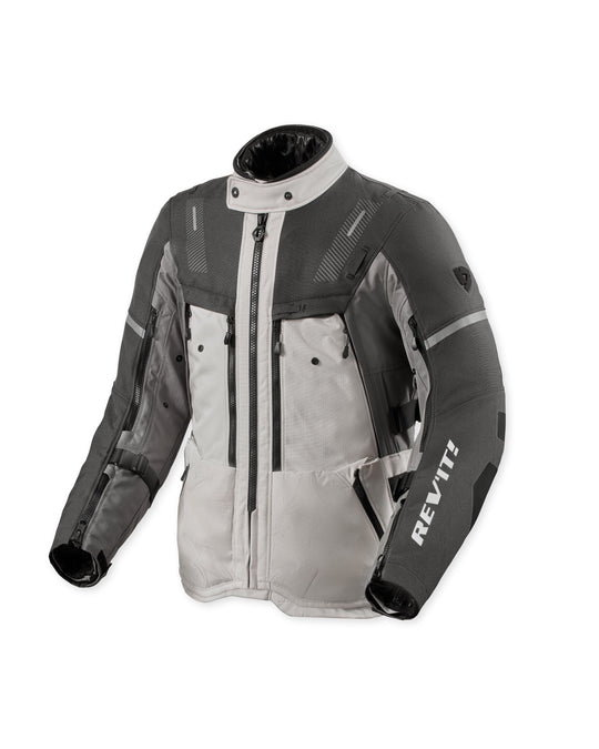 Front view of REV’IT! Sand 5 H2O Jacket, Silver Anthracite