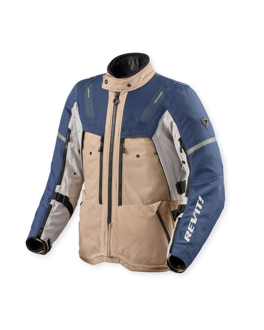 Front view of REV’IT! Sand 5 H2O Jacket, Sand-Blue