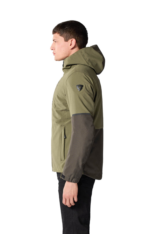 Model wearing REV'IT! Traffic 2 H20 Jacket - Tarmac, Left side view