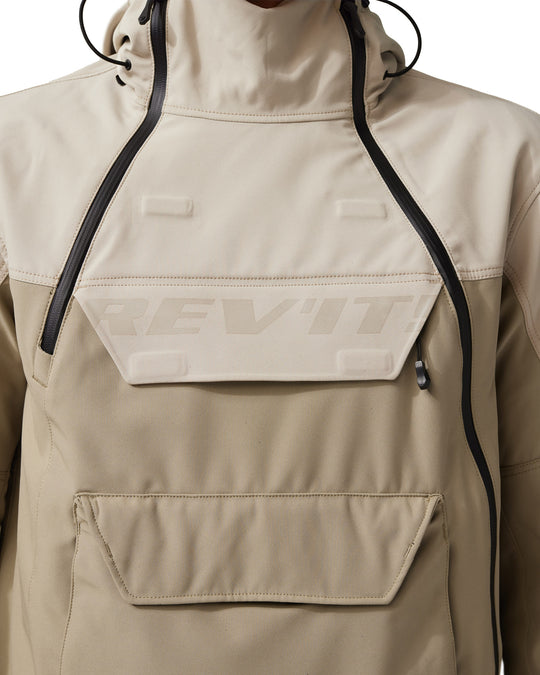Close-up front view of REV’IT! Altair H2O Smock, sand