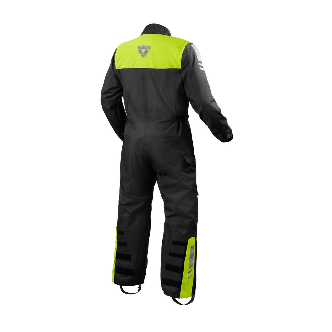 Rear view of REV’IT! Acid 4 H2O Rain Pants, Neon Yellow
