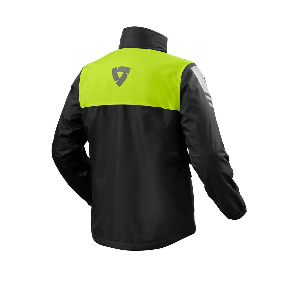revit nitric 4 h20 rain jacket black neon yellow back