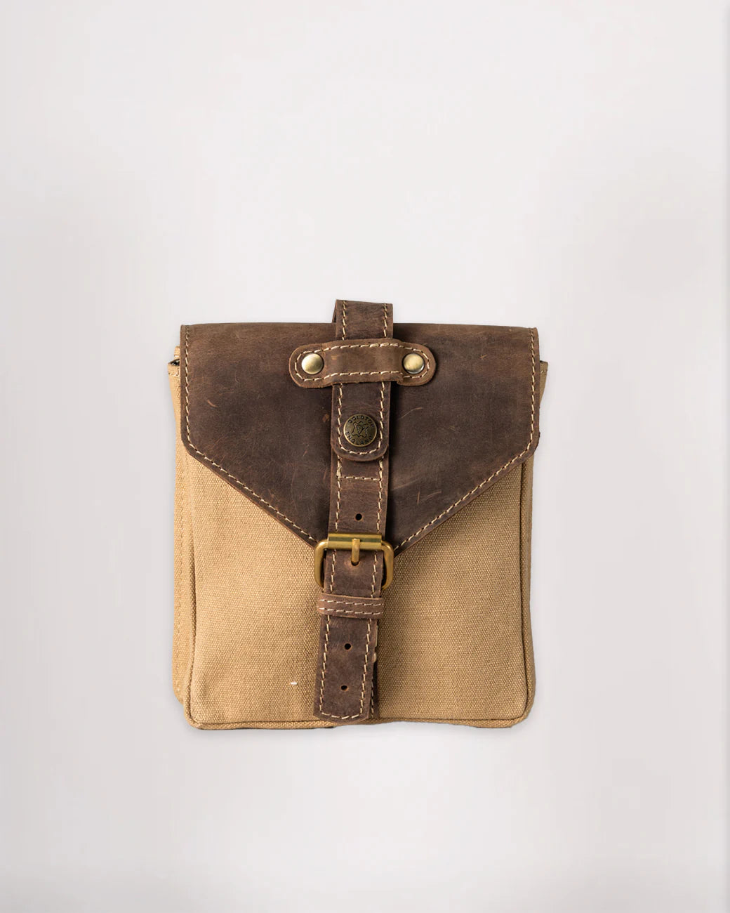 Canvas & Leather Tank Bag - Small - Sahara & Tobacco