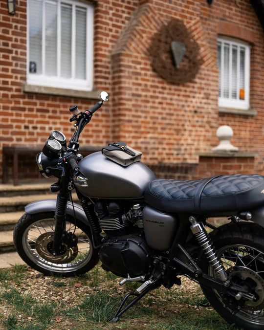 Canvas & Leather Tank Bag - Small - Slate Grey & Black