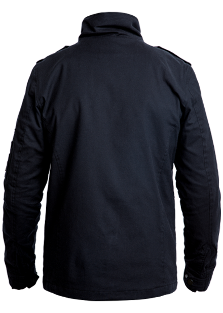 John-Doe-Logo-Explorer-Jacket-Black-Rear-View-Collar-up-Sleeves