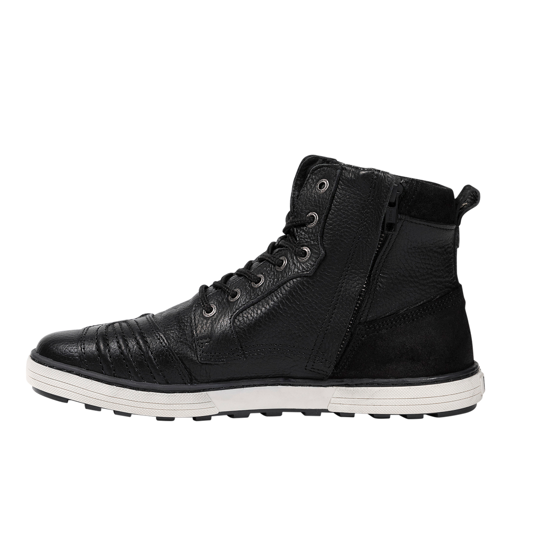 Left-John-Doe-Shifter-Boot-Black-Leather-Side-Zip-White-Sole