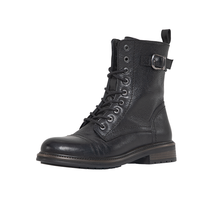 John-Doe-Jackie-High-Boots-Black-Front-buckle-laces