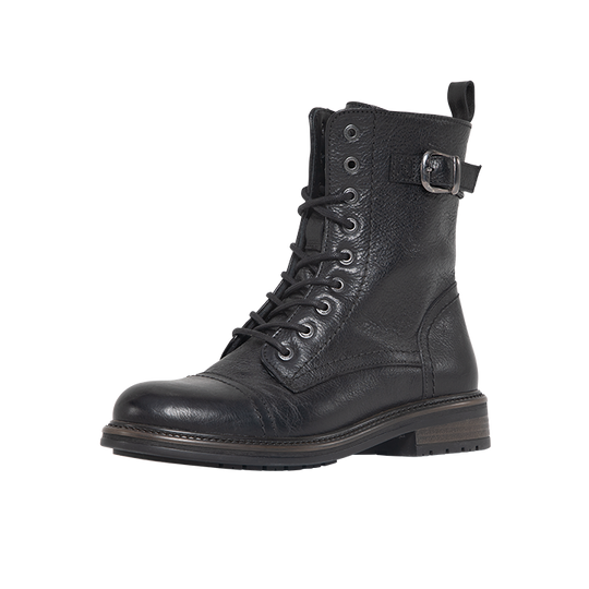 John-Doe-Jackie-High-Boots-Black-Front-buckle-laces