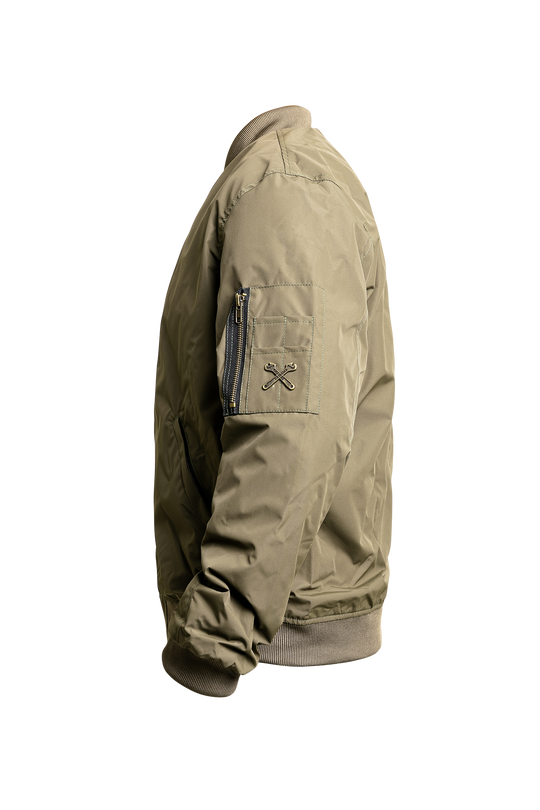 John-Doe-Logo-Flight-Jacket-Olive-Side-View