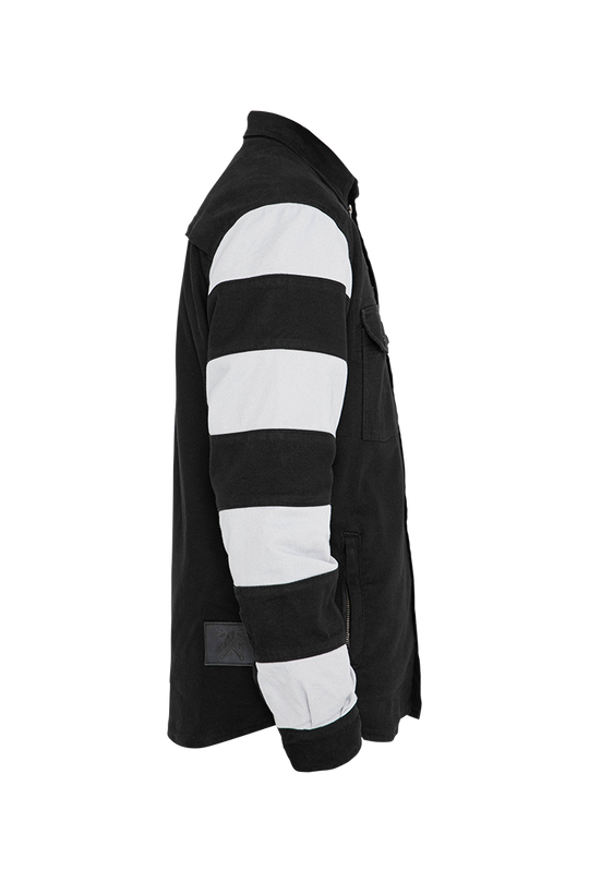 John-Doe-Prison-XTM-Motoshirt-Black-White-Striped-Sleeve-Side-View