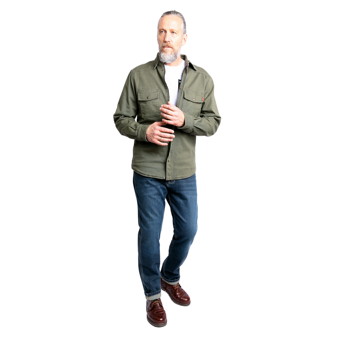 John Doe Motoshirt Olive man wearing