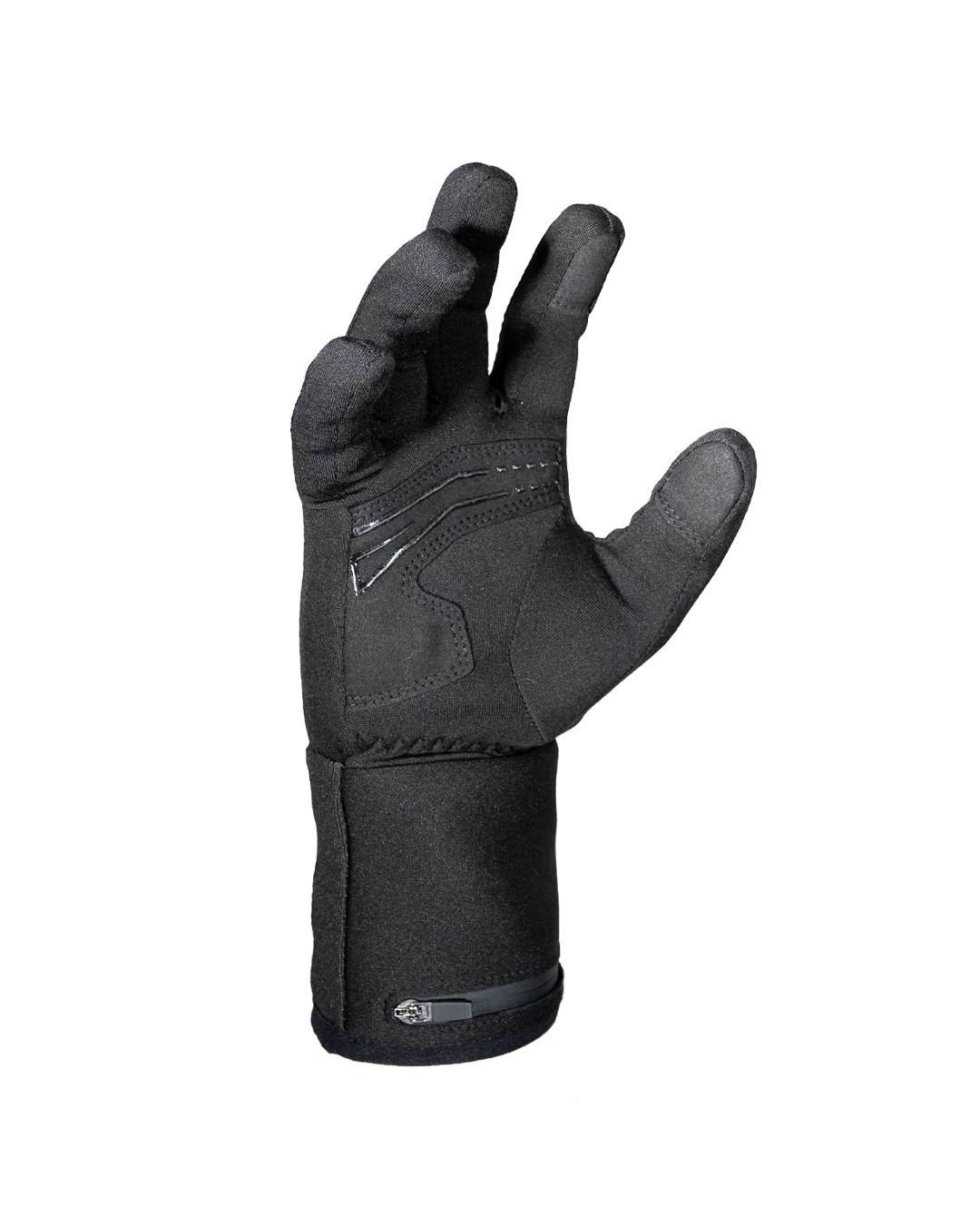 Side profile of KEIS G201 Heated Inner Gloves showing palm detail and discreet battery pocket zip.