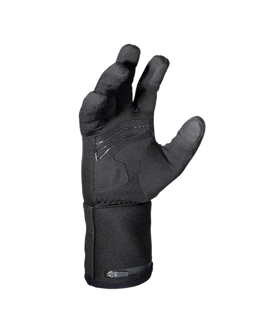 Side profile of KEIS G201 Heated Inner Gloves showing palm detail and discreet battery pocket zip.
