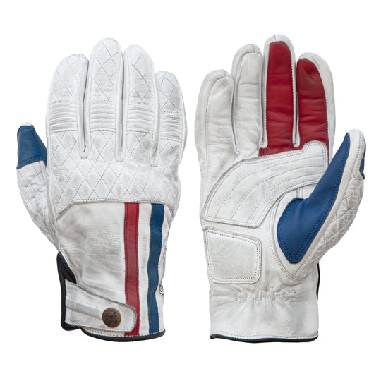 White leather gloves