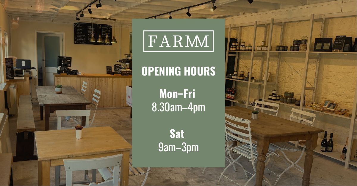 FARMM Café at Loseley Park – café interior with tables and counter - opening-hours