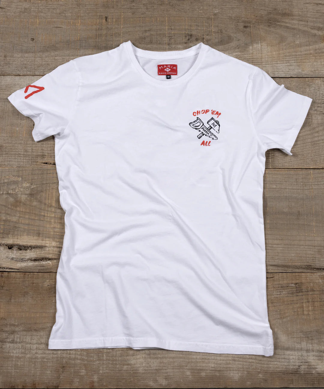 Maria-riding-Tshirt-slayer-white-front