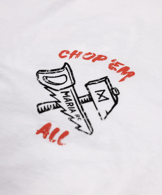 Maria-riding-Tshirt-slayer-white-graphic-sleeve