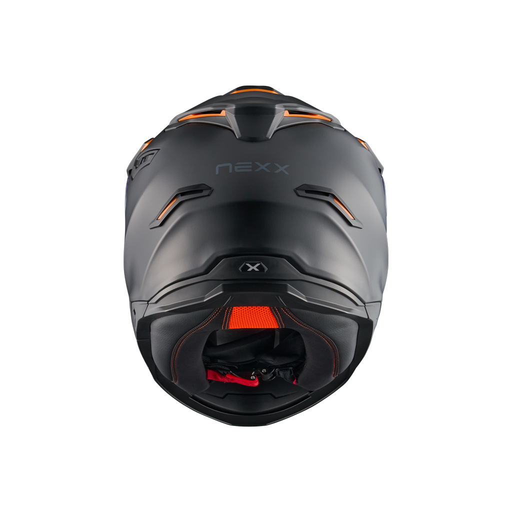 Rear view of Nexx Y.TRAVL Plain Helmet -  Black
