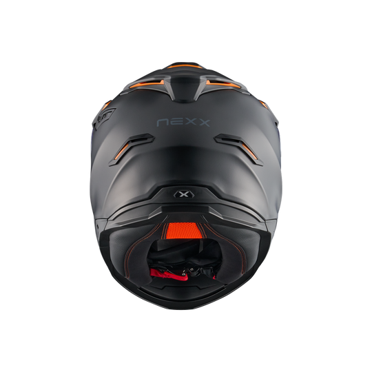 Rear view of Nexx Y.TRAVL Plain Helmet -  Black