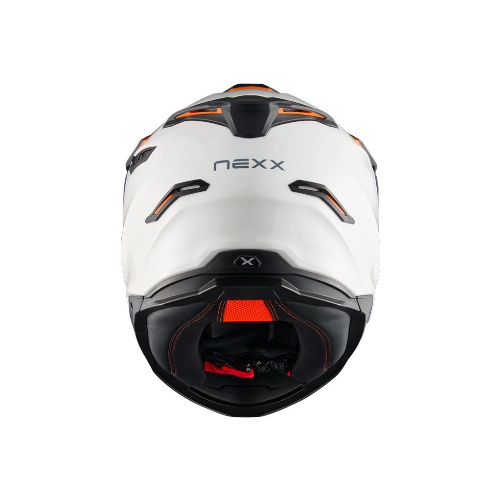 Rear view of Nexx Y.TRAVL Plain Helmet - White