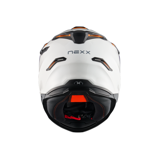 Rear view of Nexx Y.TRAVL Plain Helmet - White