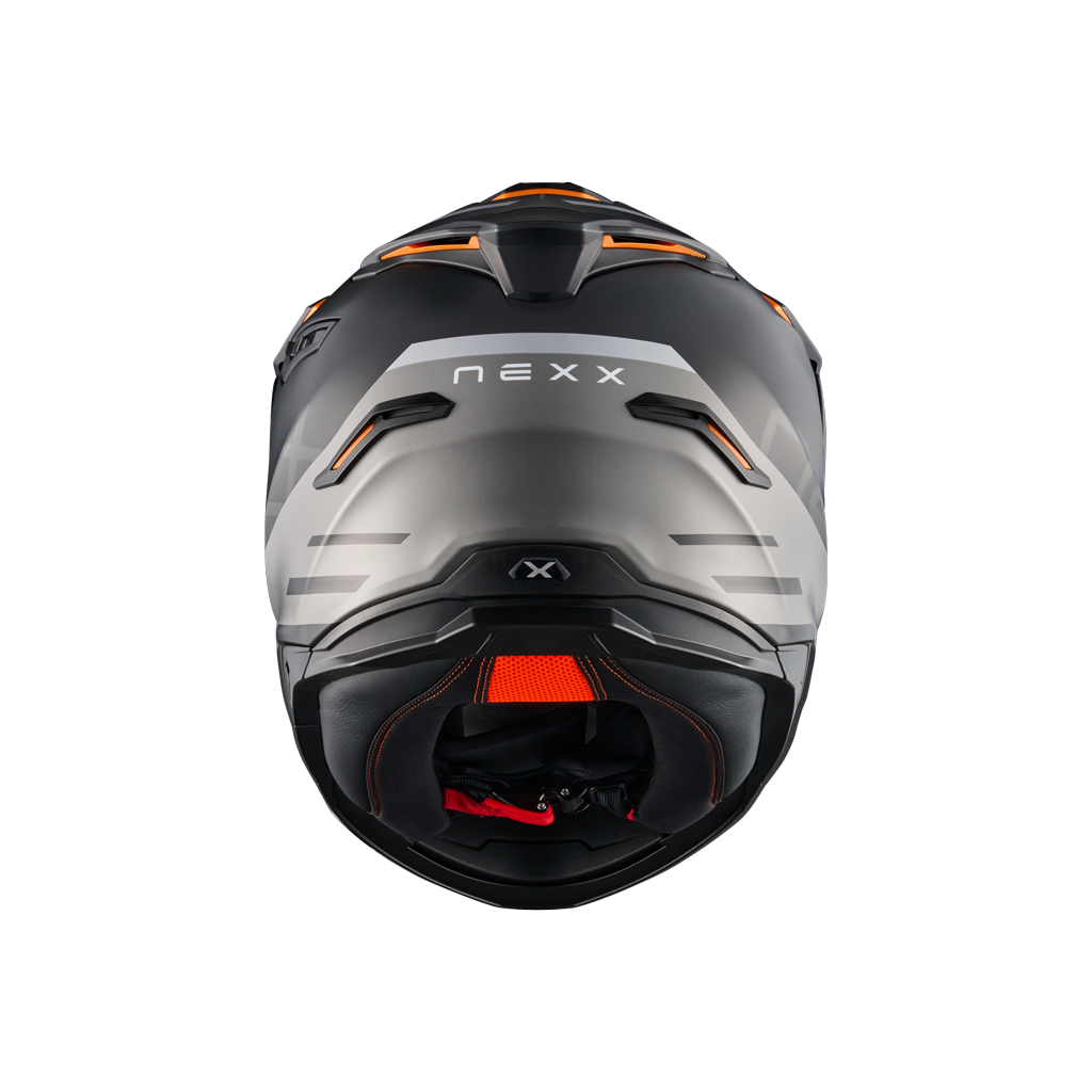 Rear view of Nexx Y.TRAVL Quest Helmet - Black Grey