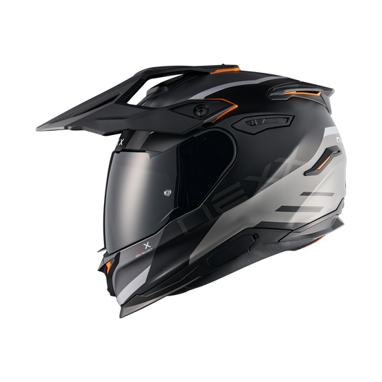 Left side view of Nexx Y.TRAVL Quest Helmet - Black Grey