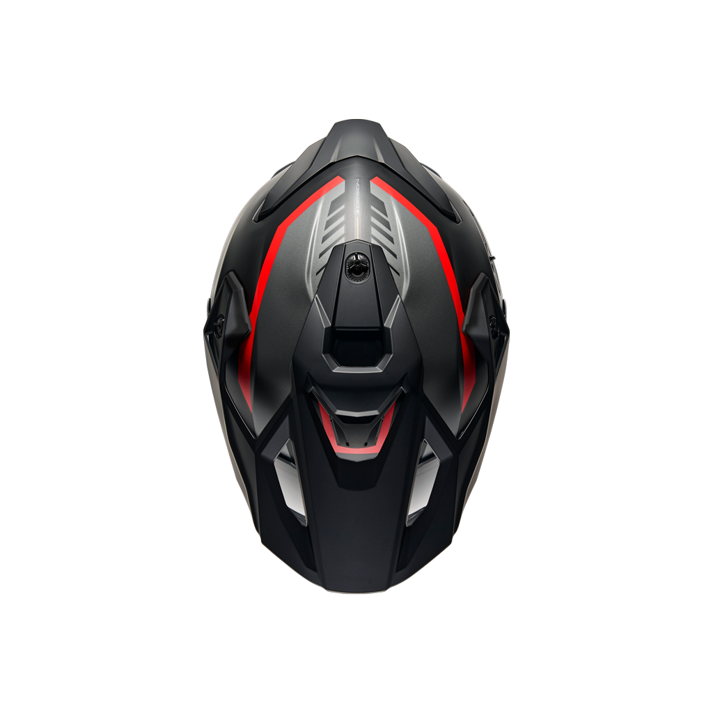 Top view of Nexx Y.TRAVL Quest Helmet. - Black Grey