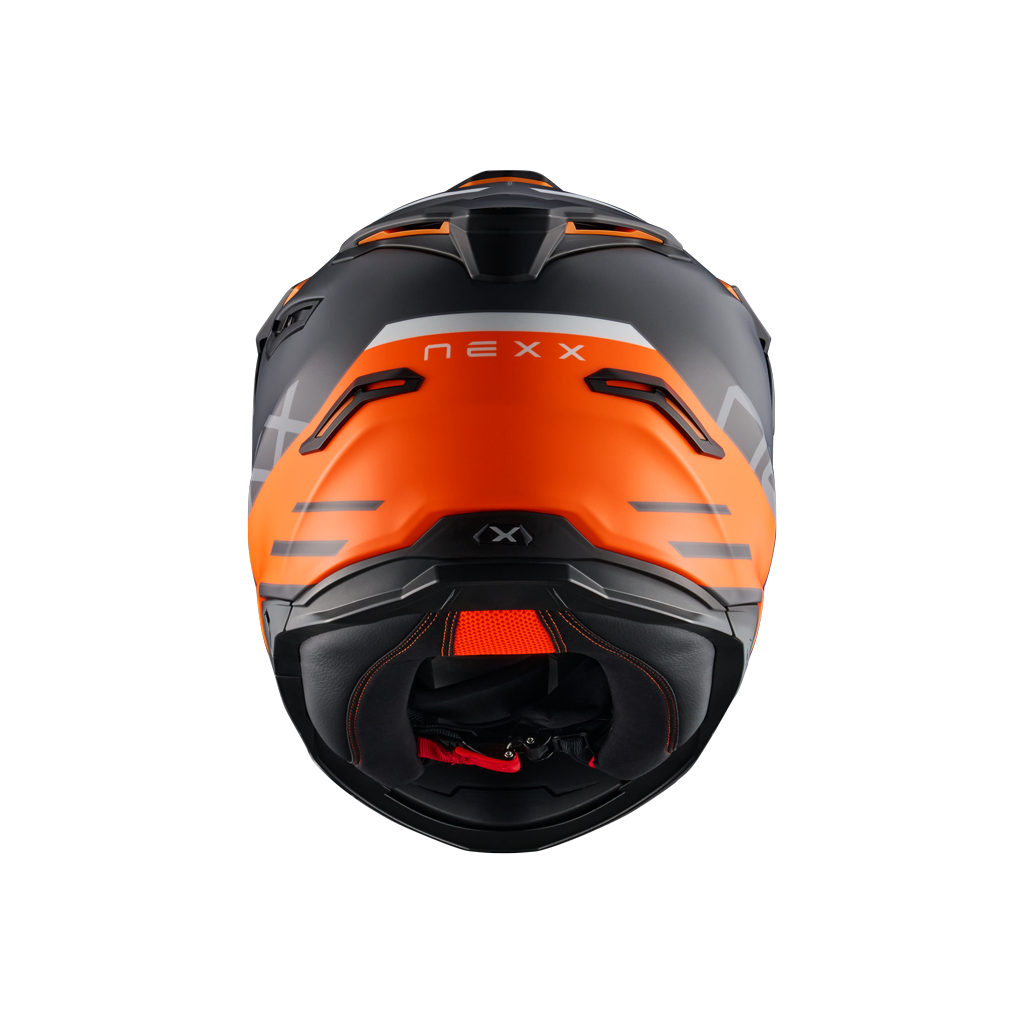 Rear view of Nexx Y.TRAVL Quest Helmet - Orange