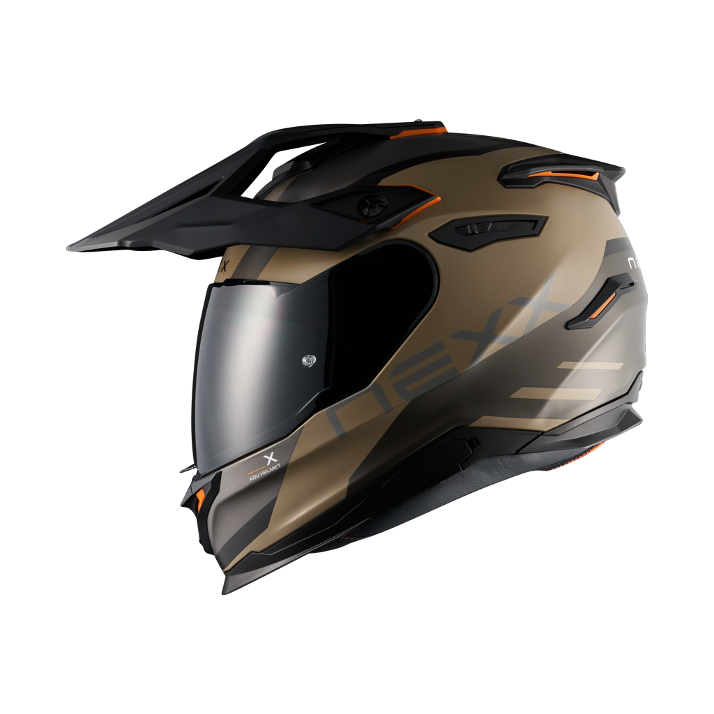 Left side view of Nexx Y.TRAVL Quest Helmet - Sand Grey