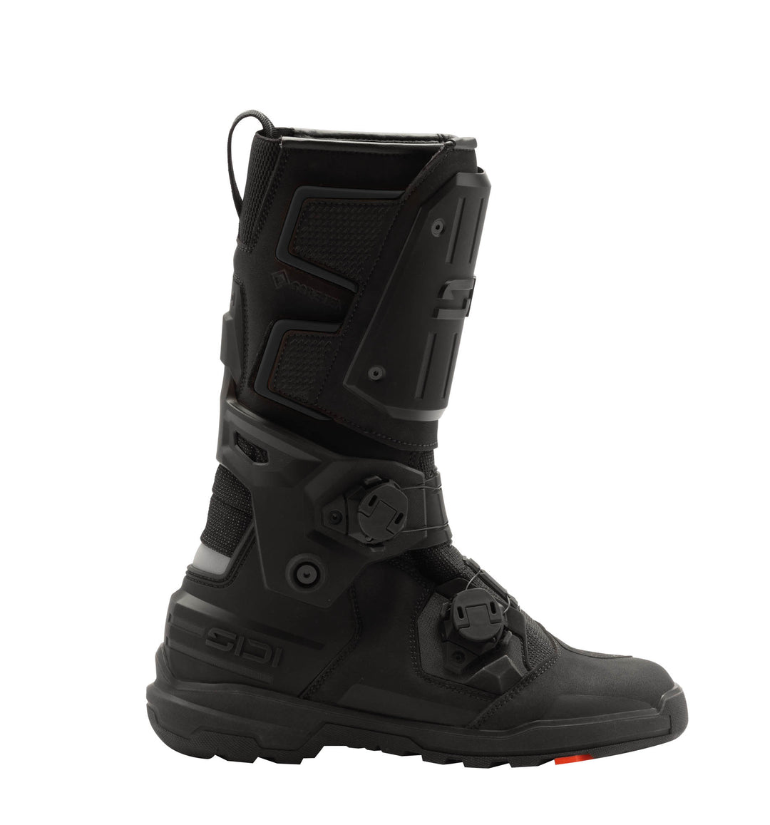 Sidi Taurus GTX Boots in black, buckle side view.
