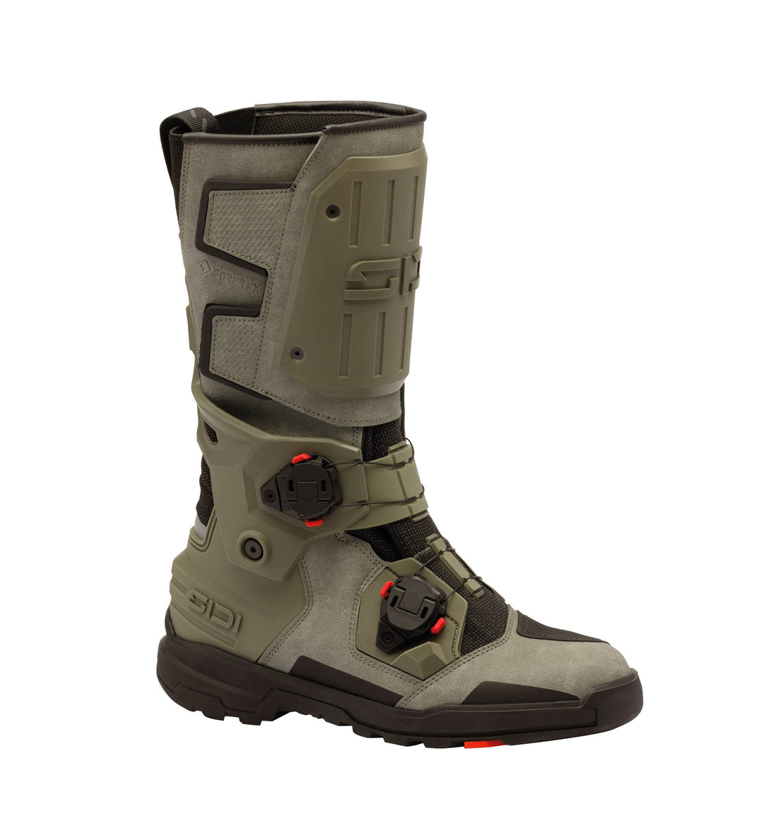 Sidi Taurus GTX Boots in Forest, front side view.
