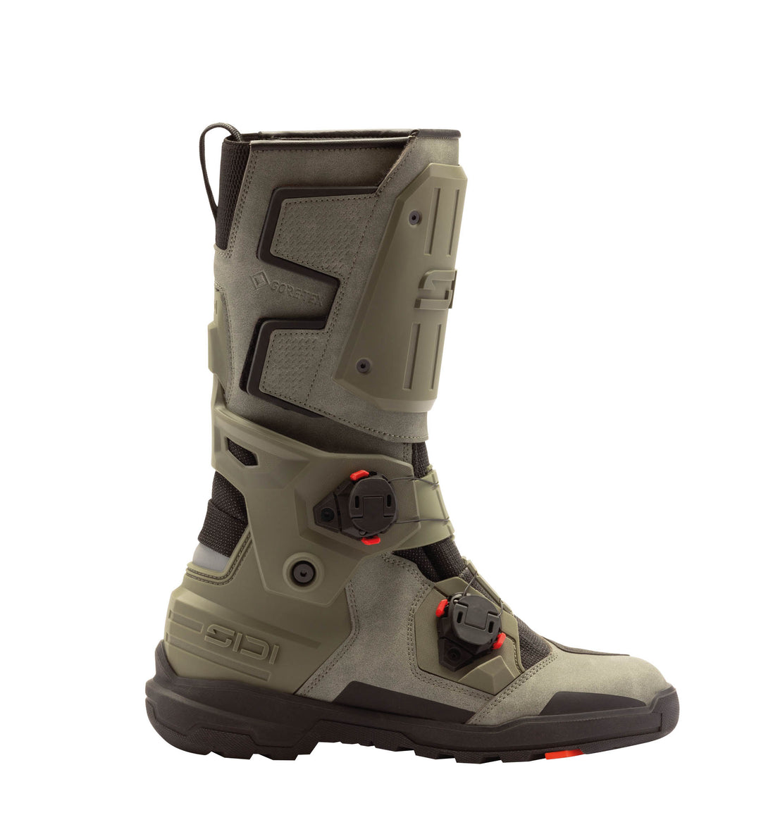 Sidi Taurus GTX Boots in Forest, buckle side view.
