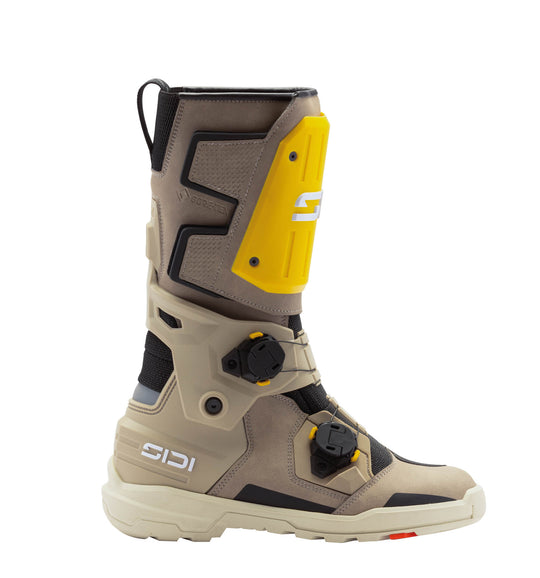 Sidi Taurus GTX Boots in Sand Ochre, side view.
