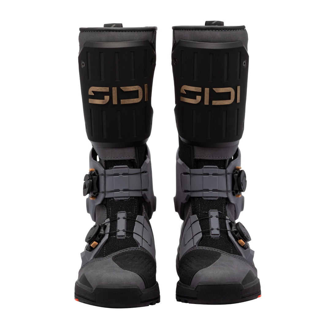 Sidi Taurus GTX Storm Grey Motorcycle Boots, front view of pair.
