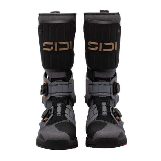 Sidi Taurus GTX Storm Grey Motorcycle Boots, front view of pair.
