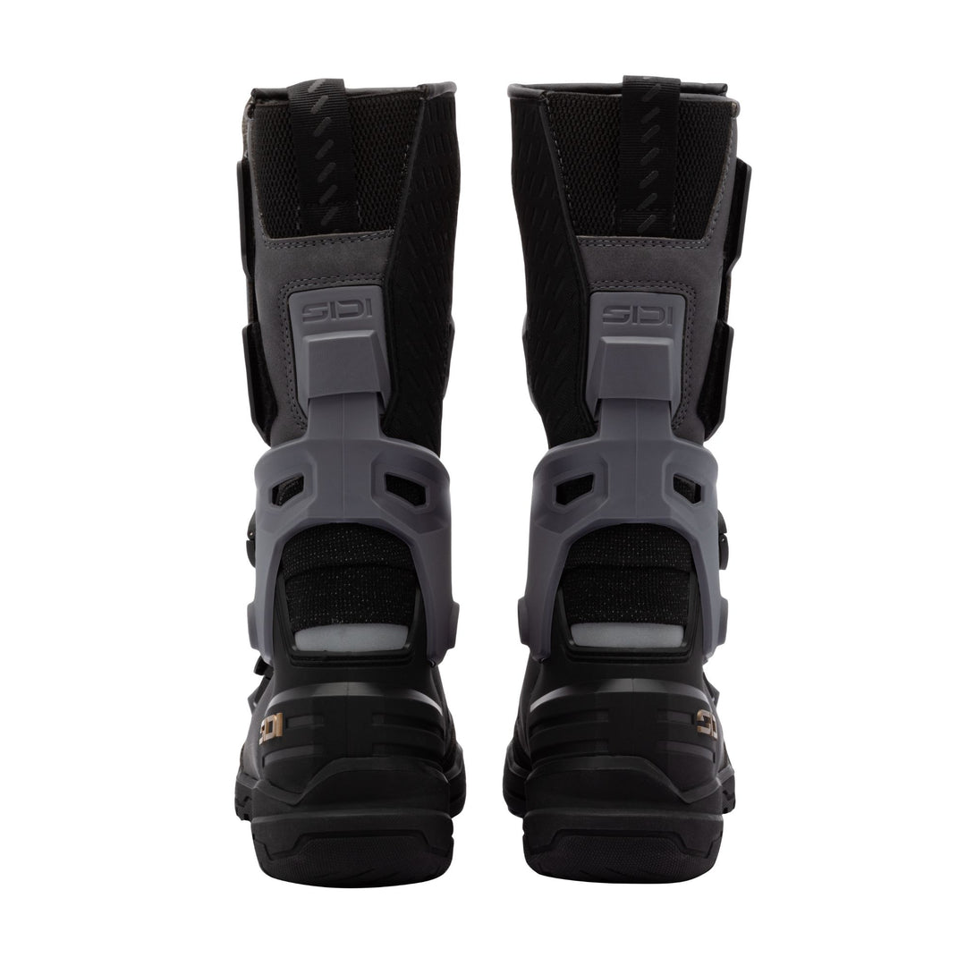 Sidi Taurus GTX Storm Grey Motorcycle Boots, rear view of pair.
