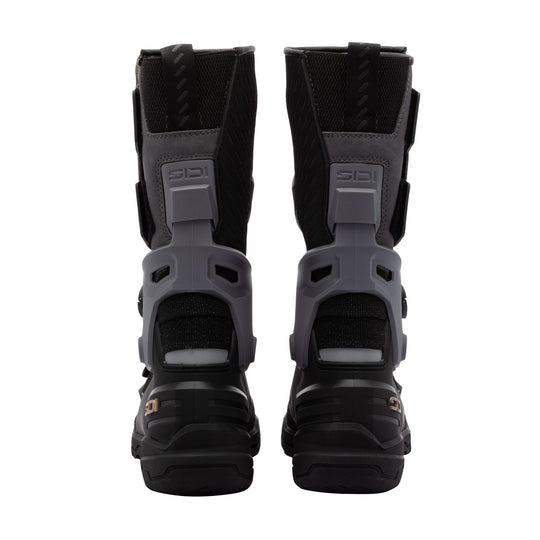 Sidi Taurus GTX Storm Grey Motorcycle Boots, rear view of pair.
