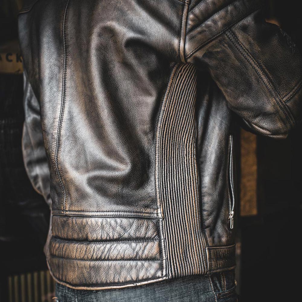 Used Black Rocker Leather Jacket 