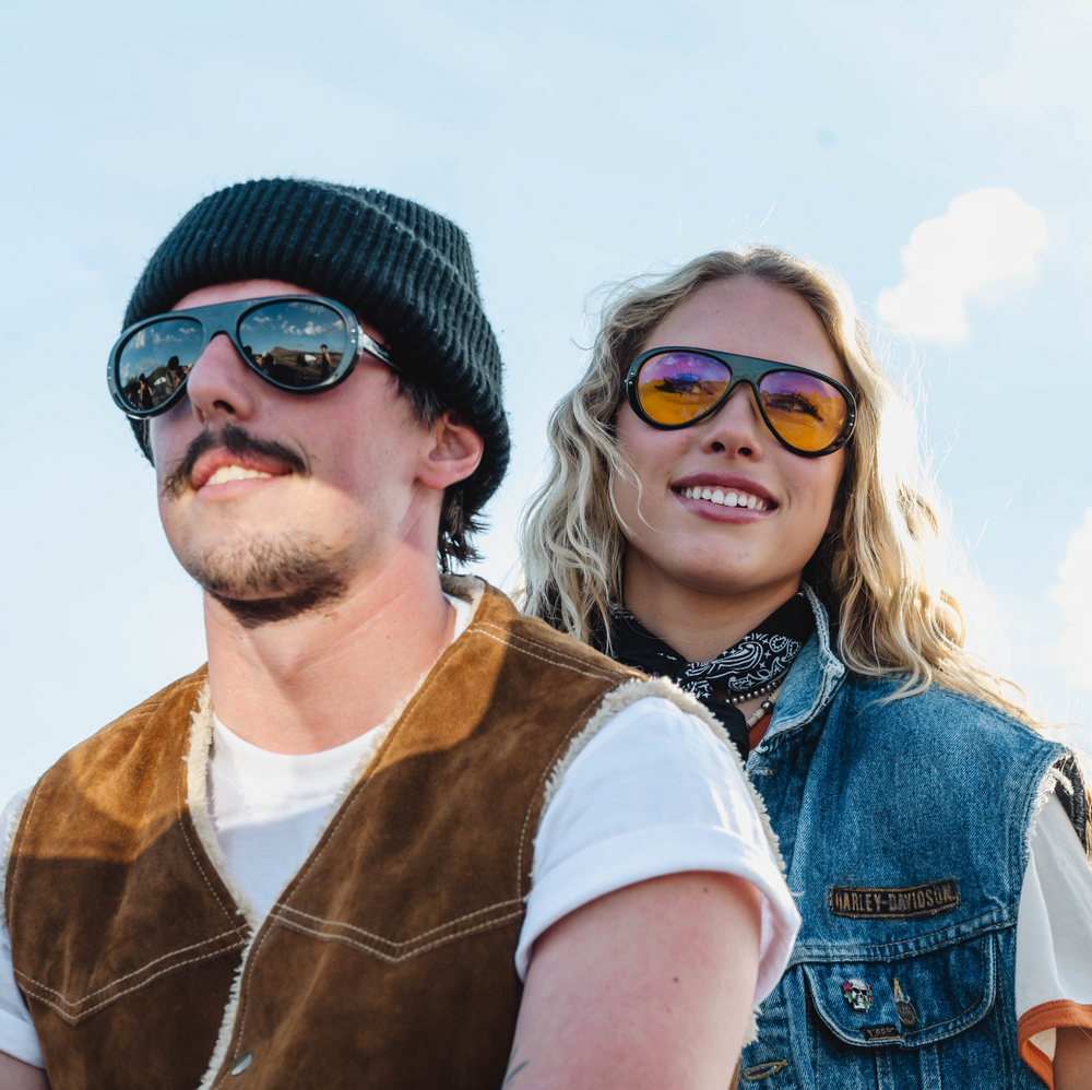 Vallon Moto Aviators – Black & Green