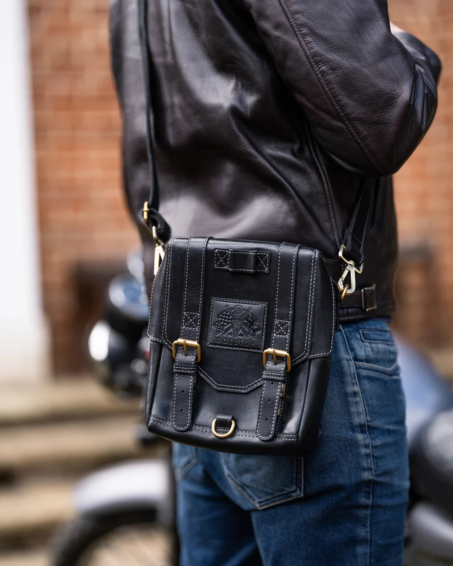 Goldtop - Leather Tank Bag - Large - Black (Veg Tanned)