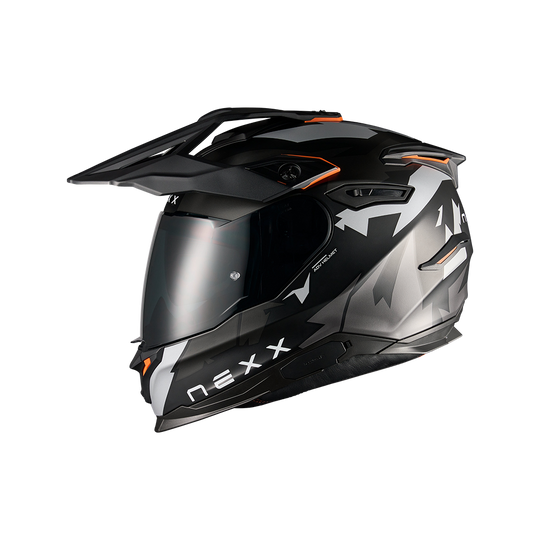 Left side view of Nexx Y.TRAVL Primal Helmet - Black Grey