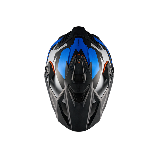 Top view of Nexx Y.TRAVL Primal Helmet - Blue Neon